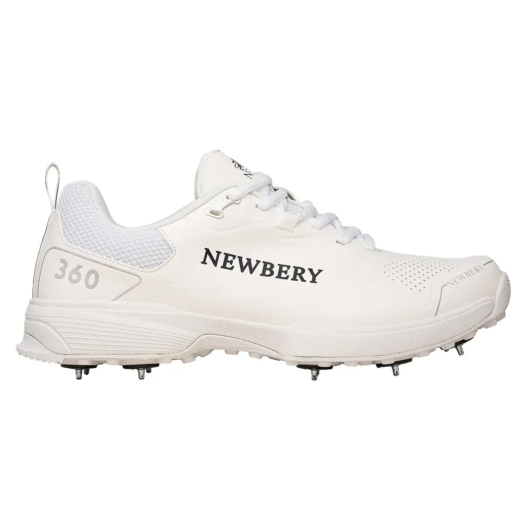 Newbery 360 Cricket Shoe - White Spikes