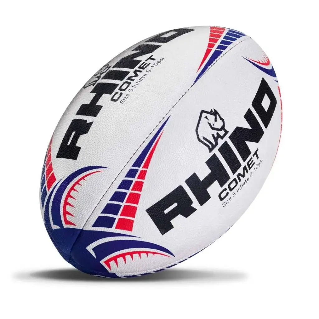 Rhino Rugby Ball Comet White