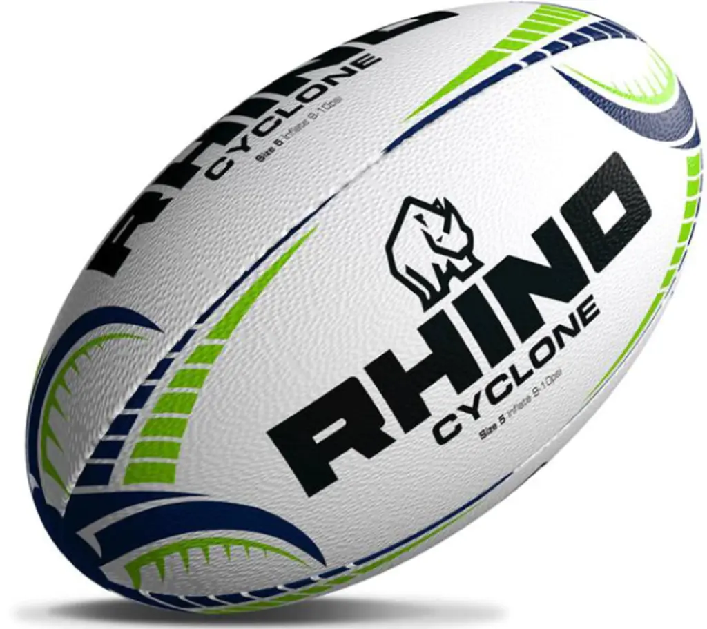 Rhino Rugby Ball Cyclone White