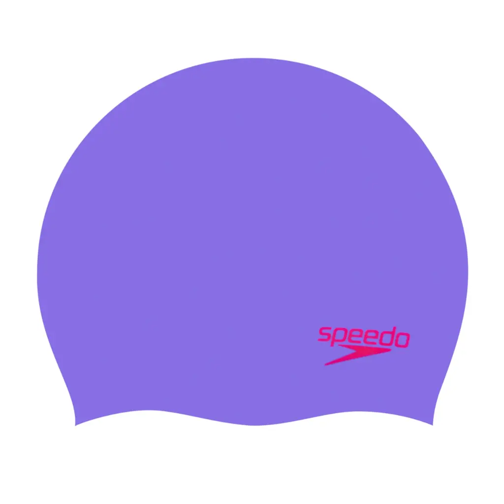 Speedo Junior Silicone Cap Purple/Red